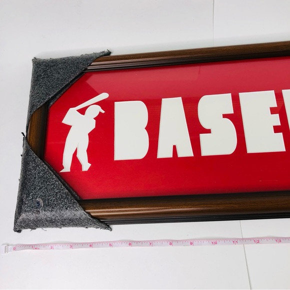 Baseball Wooden Frame Wall Hanging Art Player Words 26" x 10" Sport Home Decor - Picture 4 of 6